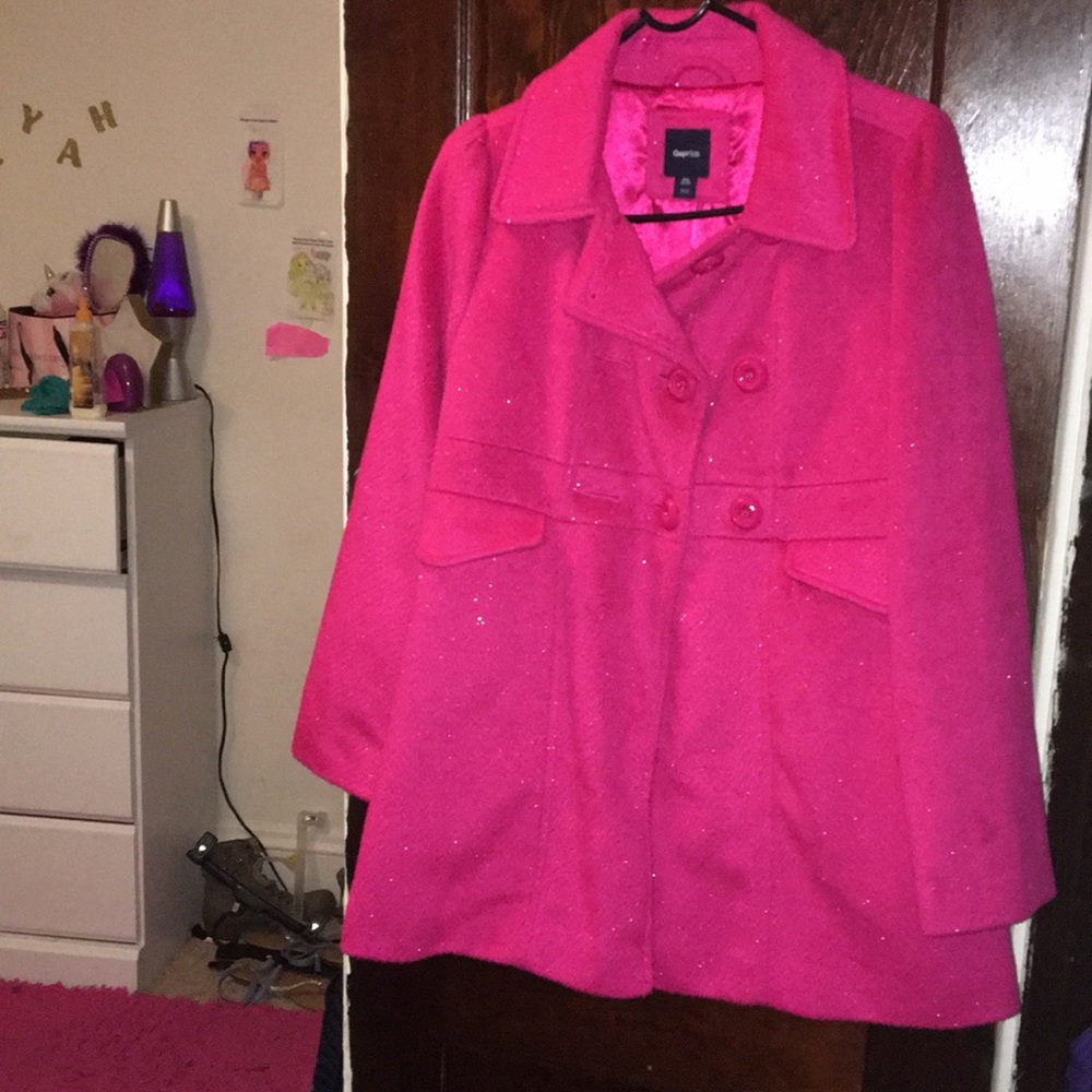 pink glittery coat